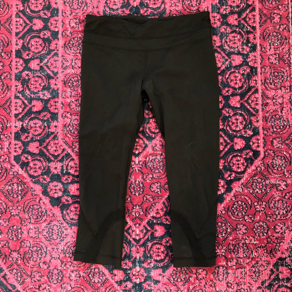 Black lululemon crops with mesh detail RESERVED